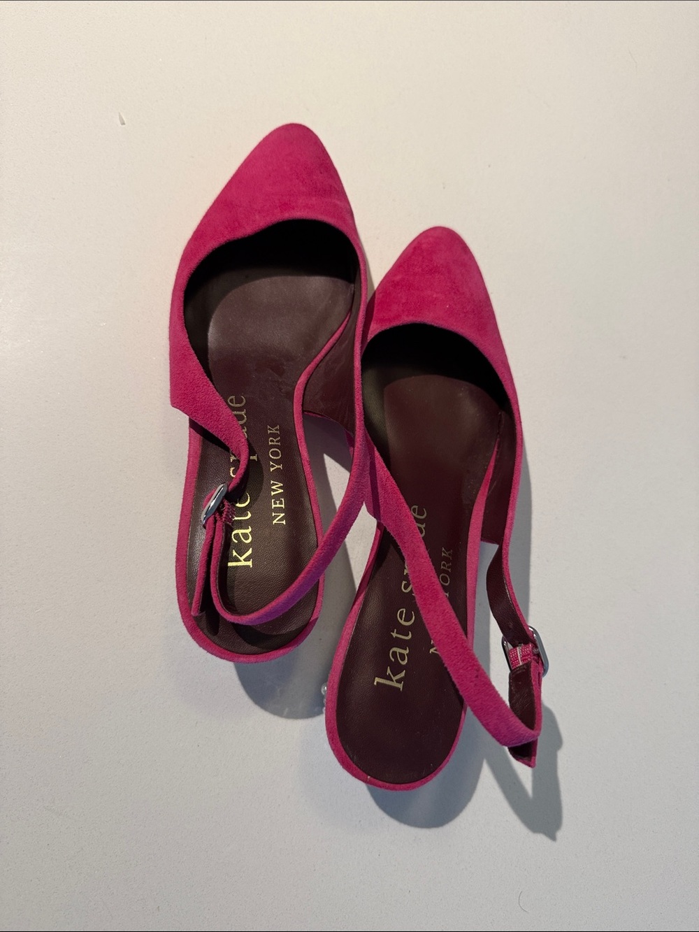 kate spade Fuchsia Slingback Pumps with Crystal Sphere Heels - Picture 3 of 4